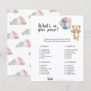 Teddy bear - Whats in your purse baby shower game