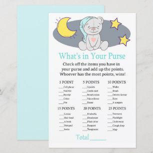 Teddy bear What's in your purse game