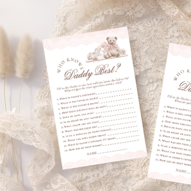 Teddy Bear Who Knows Daddy Best Baby Shower Game (Creator Uploaded)