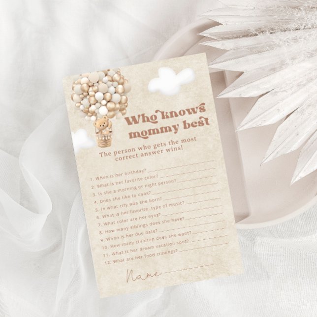 Teddy Bear Who Knows Mummy Best Baby Shower Game (Creator Uploaded)