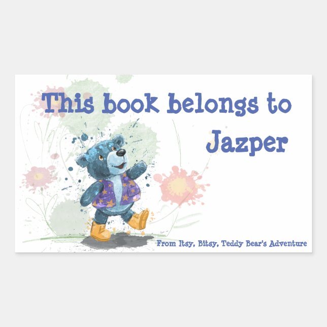 Teddy Bear Willie Personalised Book Sticker (Front)