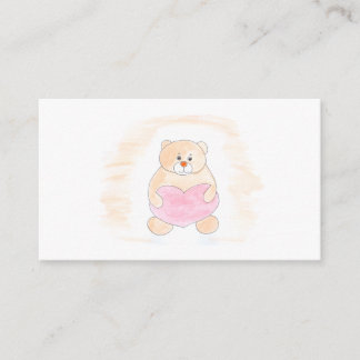 Teddy bear with a heart. Love, friendship, gift. Enclosure Card