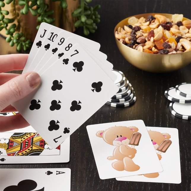 Teddy Bear With An Ice Block Playing Cards (Creator Uploaded)