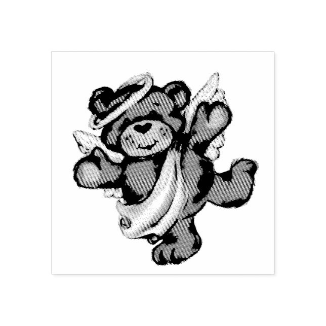 Teddy Bear with Angel Wings Stamp (Imprint)