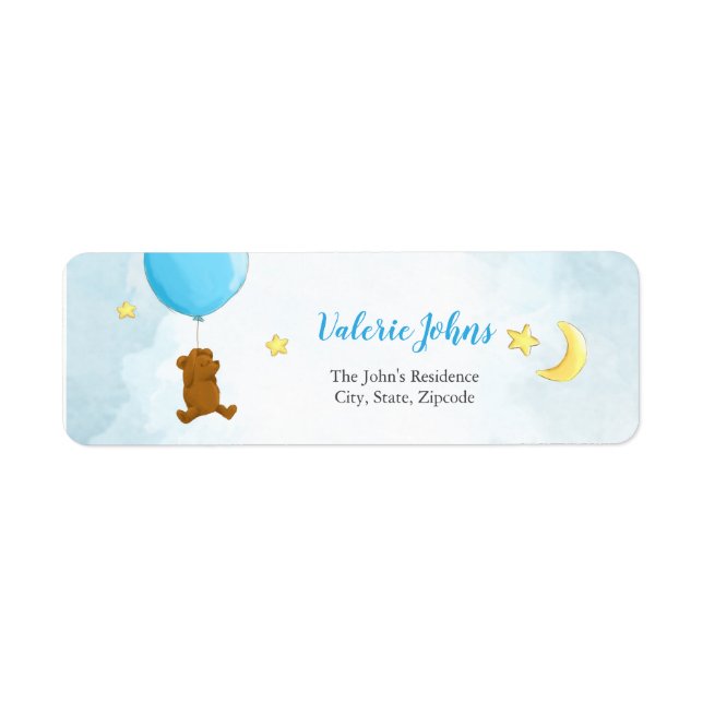 Teddy bear with balloon baby shower (Front)