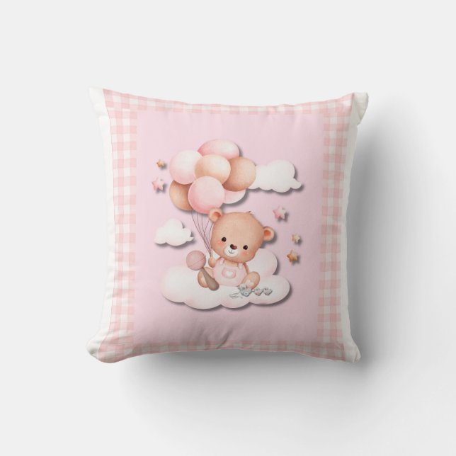 Teddy Bear with Balloons  Cushion (Front)