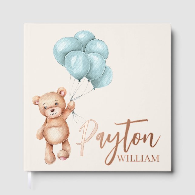Teddy Bear with Balloons Guest Book (Front)