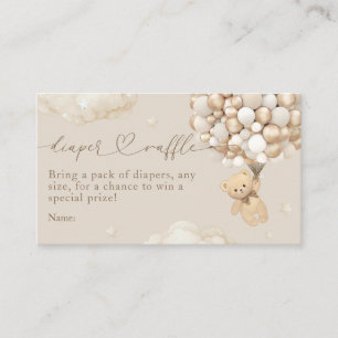 Teddy Bear with Balloons Neutral Baby Shower Enclosure Card