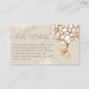 Teddy Bear with Balloons Neutral Baby Shower  Enclosure Card
