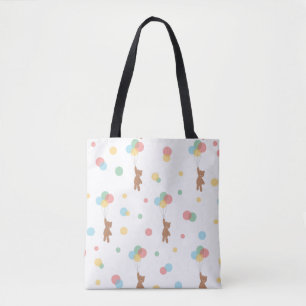Teddy Bear with Balloons Tote Bag