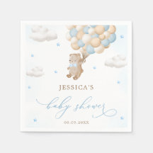 Teddy Bear with Blue Balloons Baby Shower