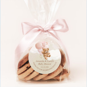 Teddy Bear with Blush Pink Balloons Sticker