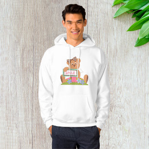 Teddy Bear with Bow Holding Smile Sign Hoodie