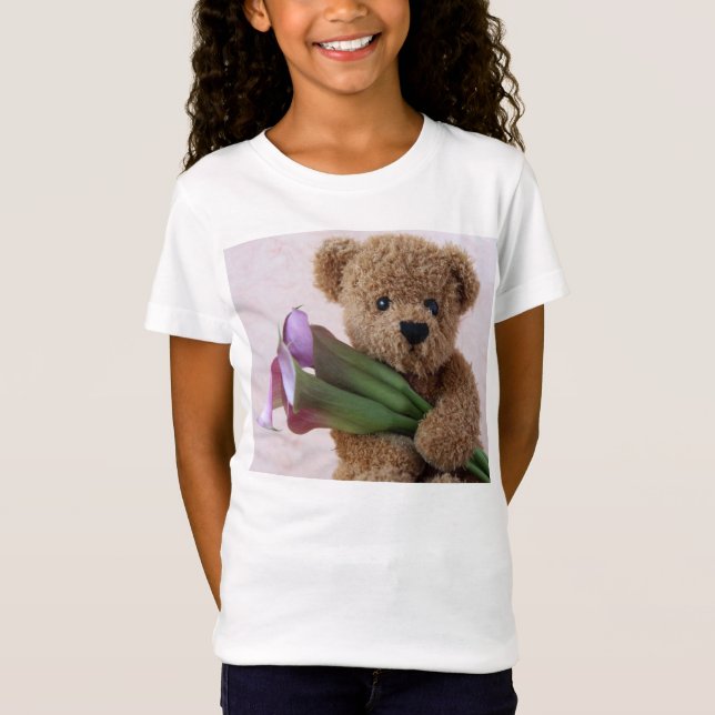Teddy bear with calla lilies T-Shirt (Front)