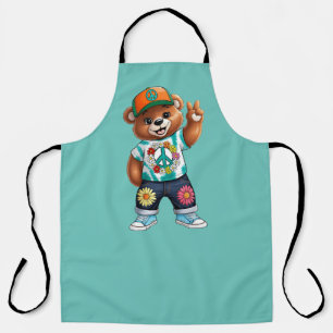 Teddy Bear with casual peaceful outfit 1 Apron