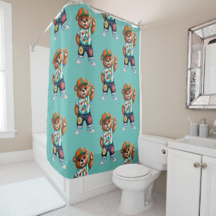 Teddy Bear with casual peaceful outfit 1 Shower Curtain