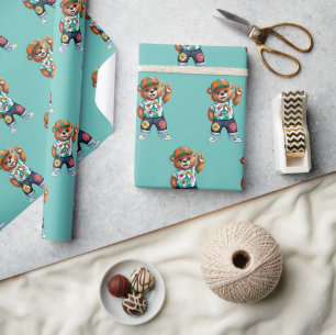 Teddy Bear with casual peaceful outfit 1 Wrapping Paper