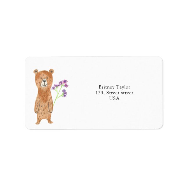 Teddy bear with flower label (Front)