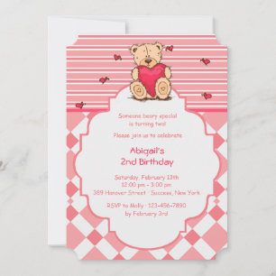 Teddy Bear With Heart Invitation