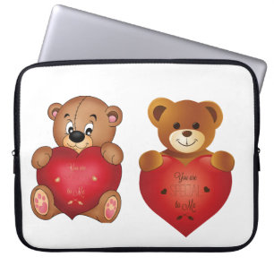 Teddy Bear with Heart Saying Hello Lovely Laptop Sleeve