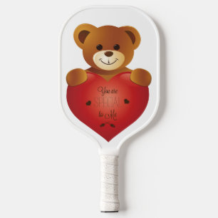 Teddy Bear With Heart. Sweet Teddy Bear with Heart Pickleball Paddle