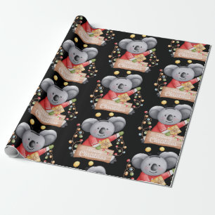 Teddy bear with many Christmas presents Wrapping Paper