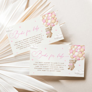 Teddy Bear with Pink Balloons Book Request Enclosure Card