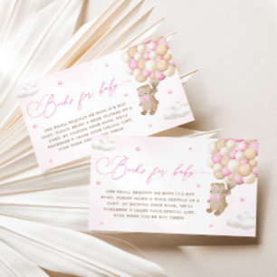 Teddy Bear with Pink Balloons Book Request Enclosure Card