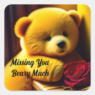 Teddy Bear With Rose Sticker
