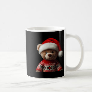 Teddy Bear With Santa Hat Christmas Xmas Lover Kid Coffee Mug