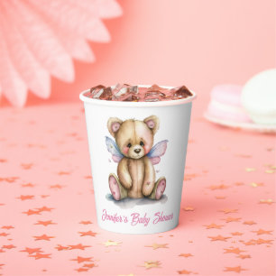 Teddy Bear with Wings Personalised Paper Cups