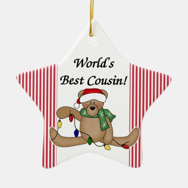 Teddy Bear World's Best Cousin Ornament (Front)
