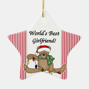 Teddy Bear World's Best Girlfriend Ornament