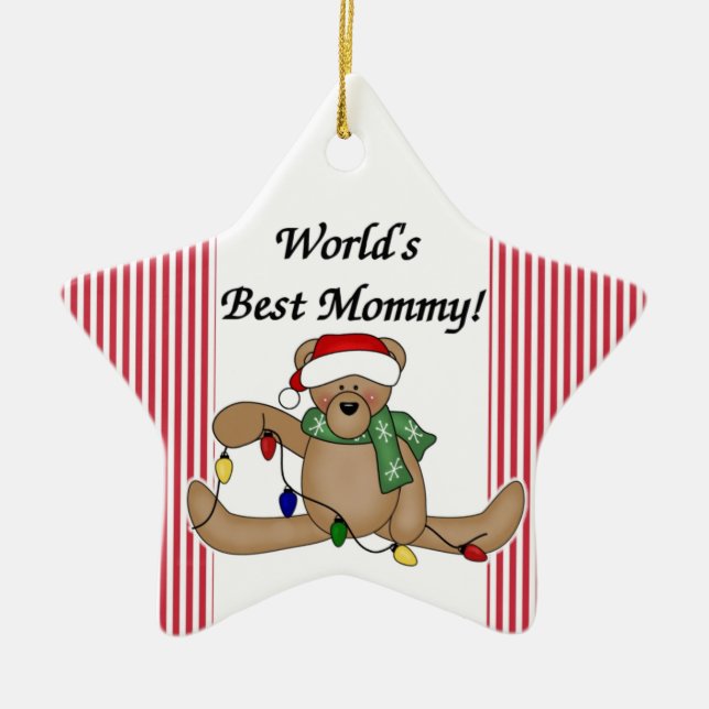 Teddy Bear World's Best Mummy Ornament (Front)