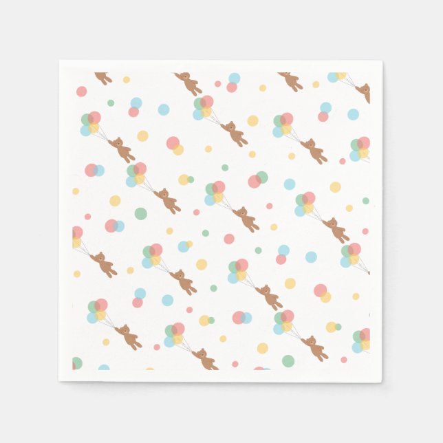 Teddy Bears and Balloons Napkin (Front)