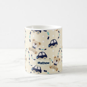 Teddy Bears and Cars Baby Boy Pattern Coffee Mug