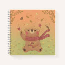 Teddy Bear's Autumn Fall Leaves Notebook