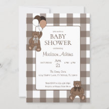 Teddy Bears Baby Boy Brown Baby Shower