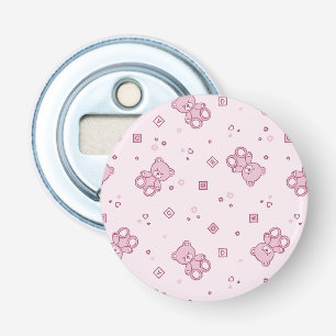 Teddy bears background Pink Bottle Opener