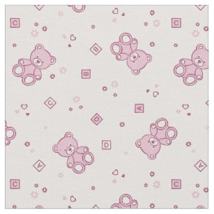 Teddy bears background Pink Fabric