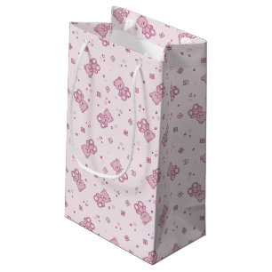 Teddy bears background Pink Small Gift Bag