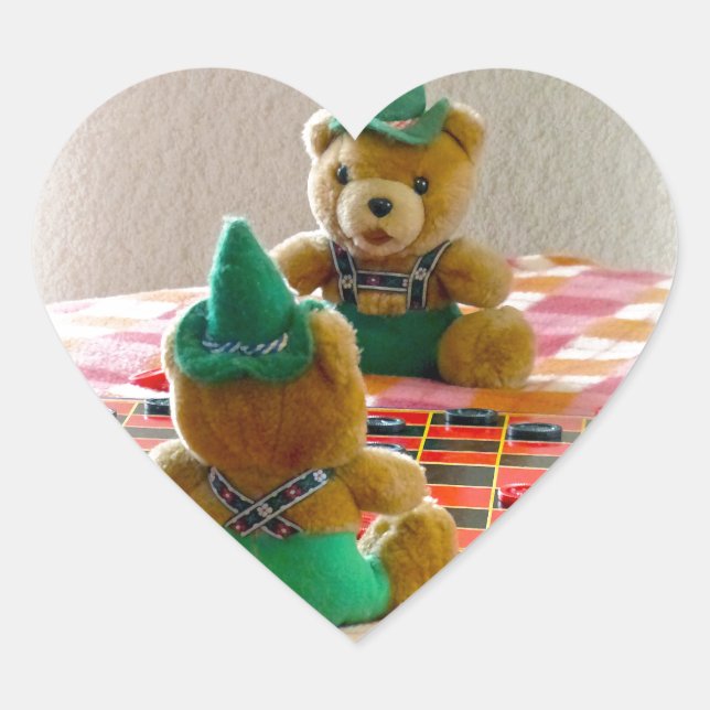 Teddy Bears Heart Sticker (Front)