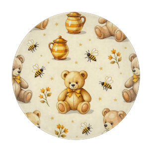Teddy Bears Honey Bees Nursery Pattern Cutting Board