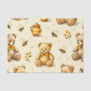 Teddy Bears Honey Bees Nursery Pattern Tissue Paper
