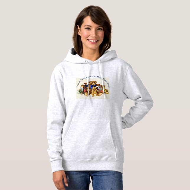 TEDDY BEARS HOODED SWEATSHIRT Womens Ash (Front Full)