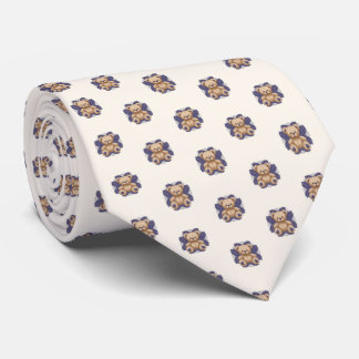 Teddy Bears in Purple Petals, Tie