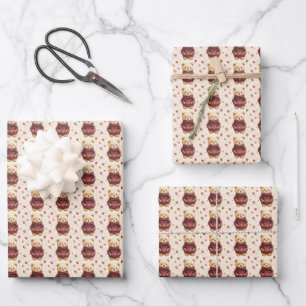 Teddy Bears in Sweaters Wrapping Paper Sheet