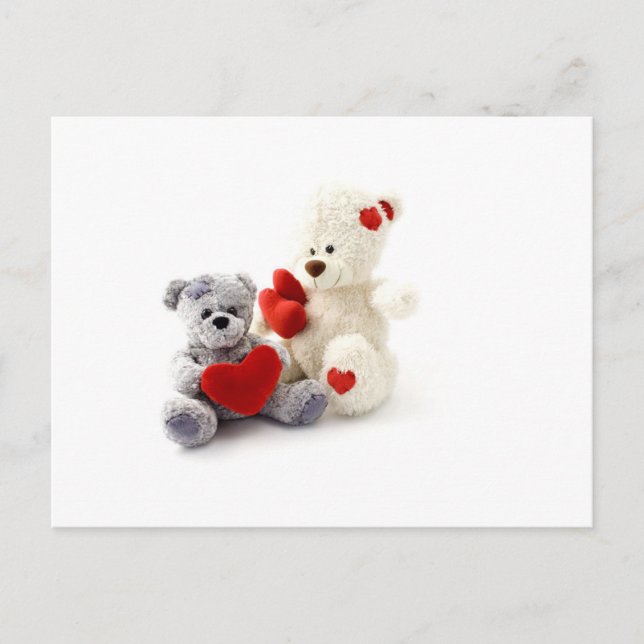 TEDDY BEARS &  LOVE HEARTS POSTCARD (Front)
