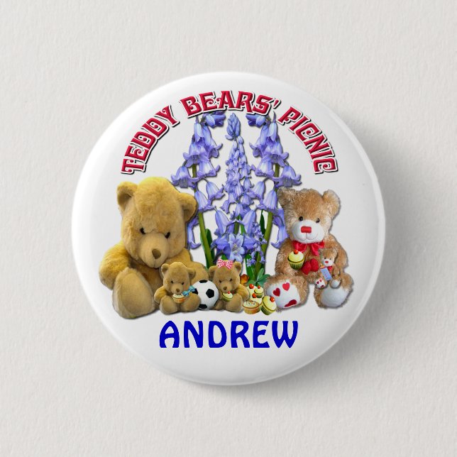 TEDDY BEARS PICNIC 6 CM ROUND BADGE (Front)