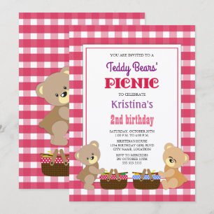 Teddy Bears' Picnic Birthday Party Invitation